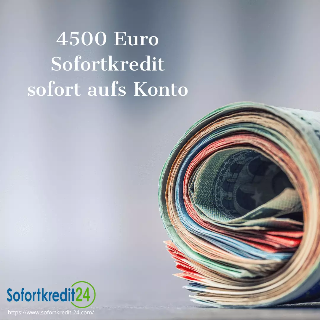 4500 Euro Sofortkredit sofort aufs Konto